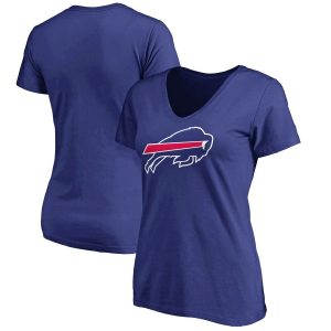 Buffalo Bills NFL Pro Line by Fanatics Branded Women’s Primary Logo V-Neck T-Shirt