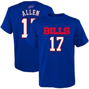 Youth Buffalo Bills Josh Allen Royal Mainliner Name & Number T-Shirt